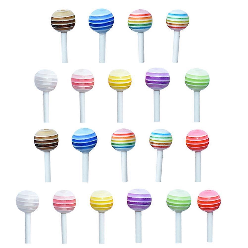 Mini Lollipops Plastic Lollipop Model for Decor with 50Pcs Assorted Color