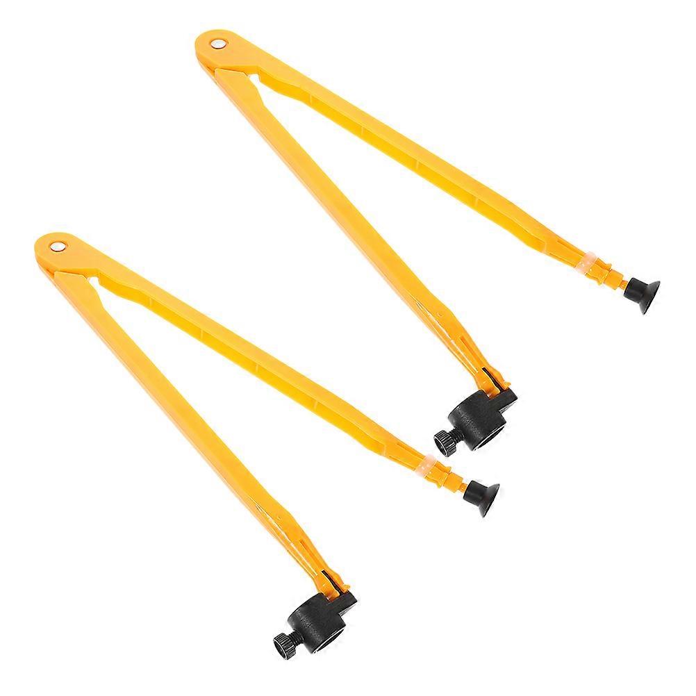 Large Plastic Compass for Teaching 2Pcs Orange Drawing Circles Tool