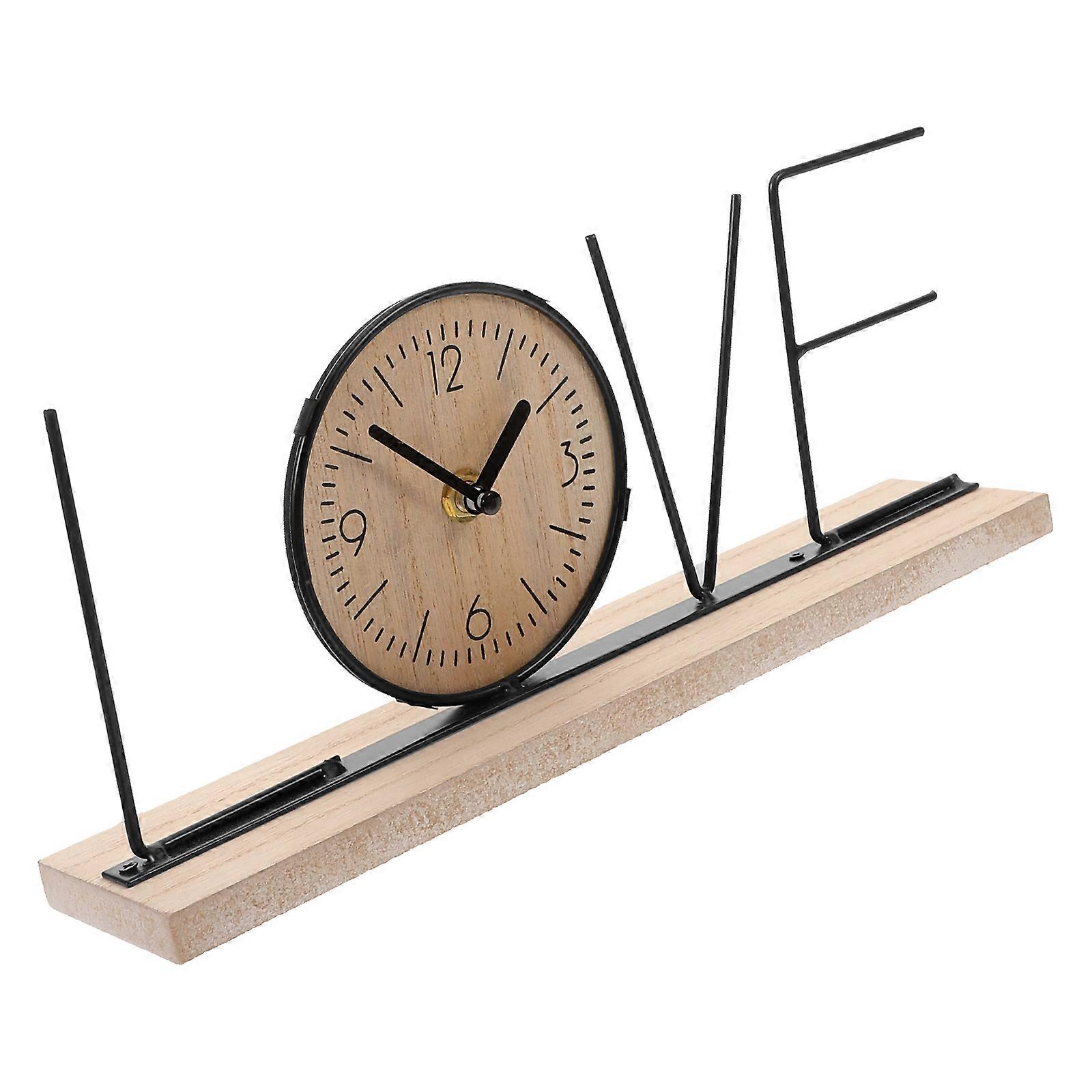 Chic Tabletop Clock Ornament For Bedroom And Coffee Shop With Clear Time Display And Simple Retro Style 1Pcs