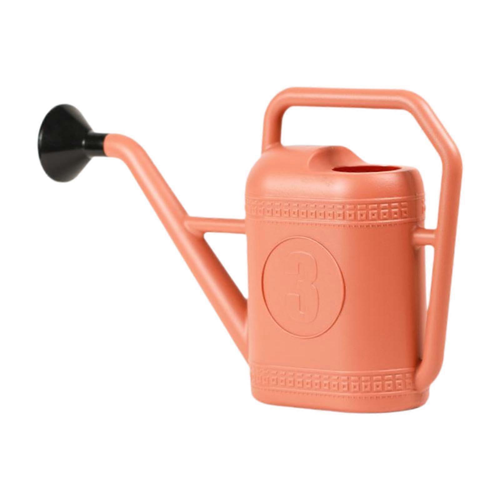 3L Red Plastic Garden Watering Can with Sprinkler Head and Ergonomic Antislip Handle