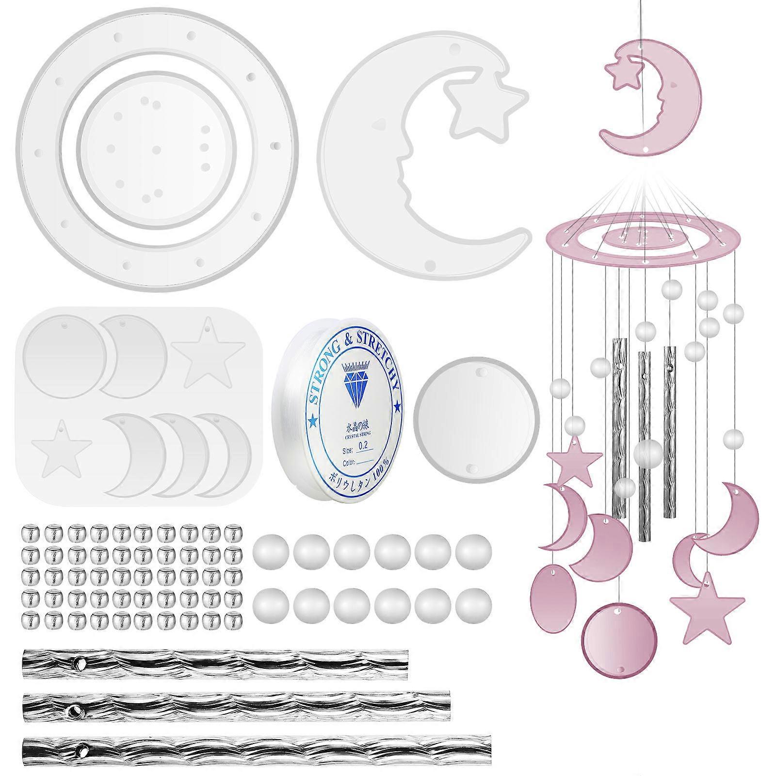 Epoxy Resin Wind Chime Making Accessories Designed For DIY Tools With Round Shape In Multi Sets