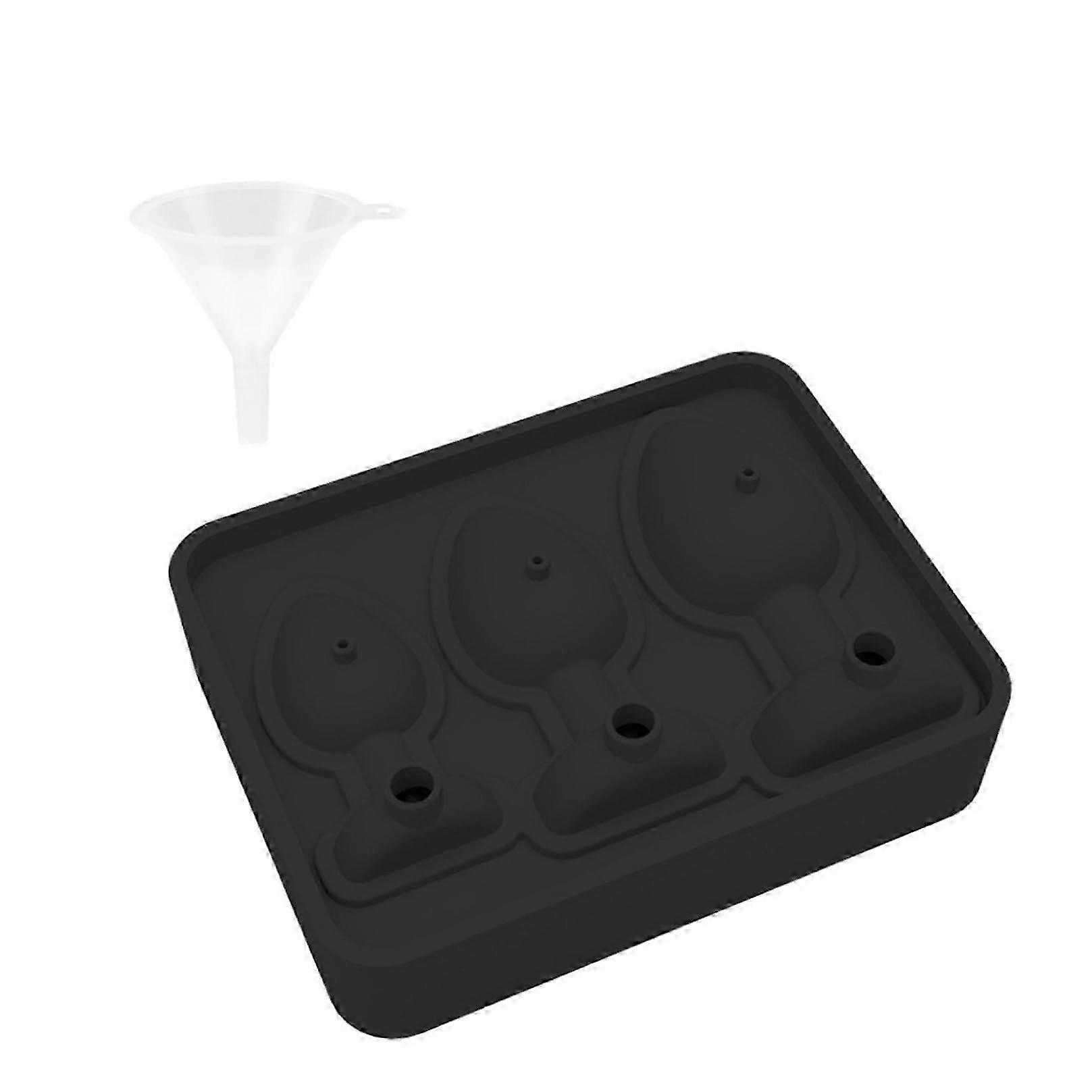 Silicone Ice Cubes Tray Butt Plug Shaped Mold For DIY Chocolate Candy Black One Size