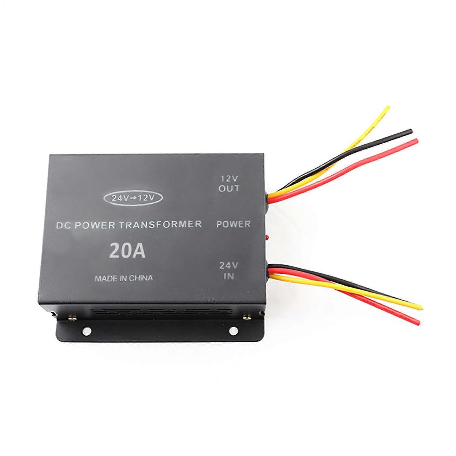 24V to 12V Converter DC Voltage Reducer Waterproof Regulator for Truck Bus 20A Stable Output
