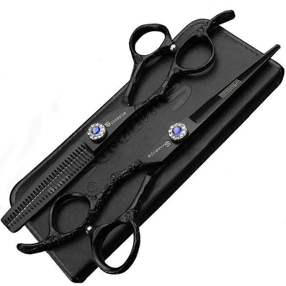 Hair Cutting Scissors Set 6 Inch LeftHanded 440C Stainless Steel with Sharp Precision Blades