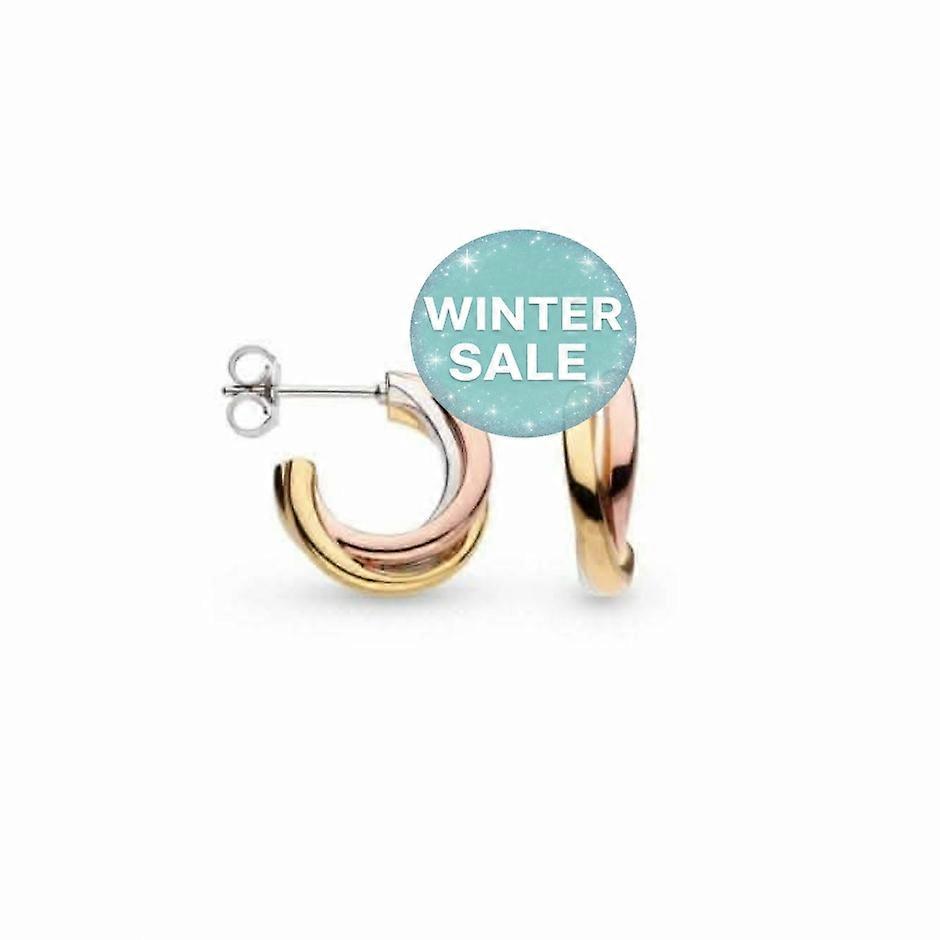 Bevel Trilogy Golds Hoop Earrings 6166GRG
