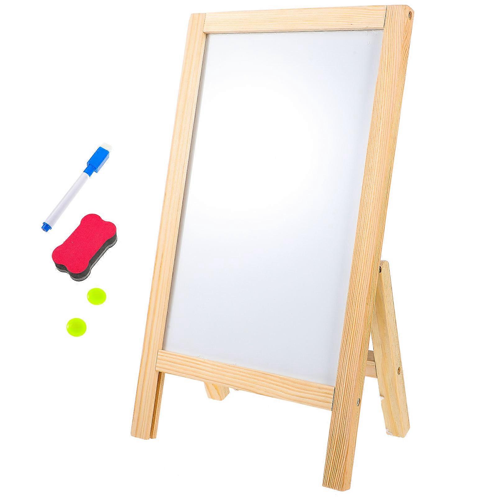 White Desktop Message Board Wooden Chalk Board for Daily Use 2Sets