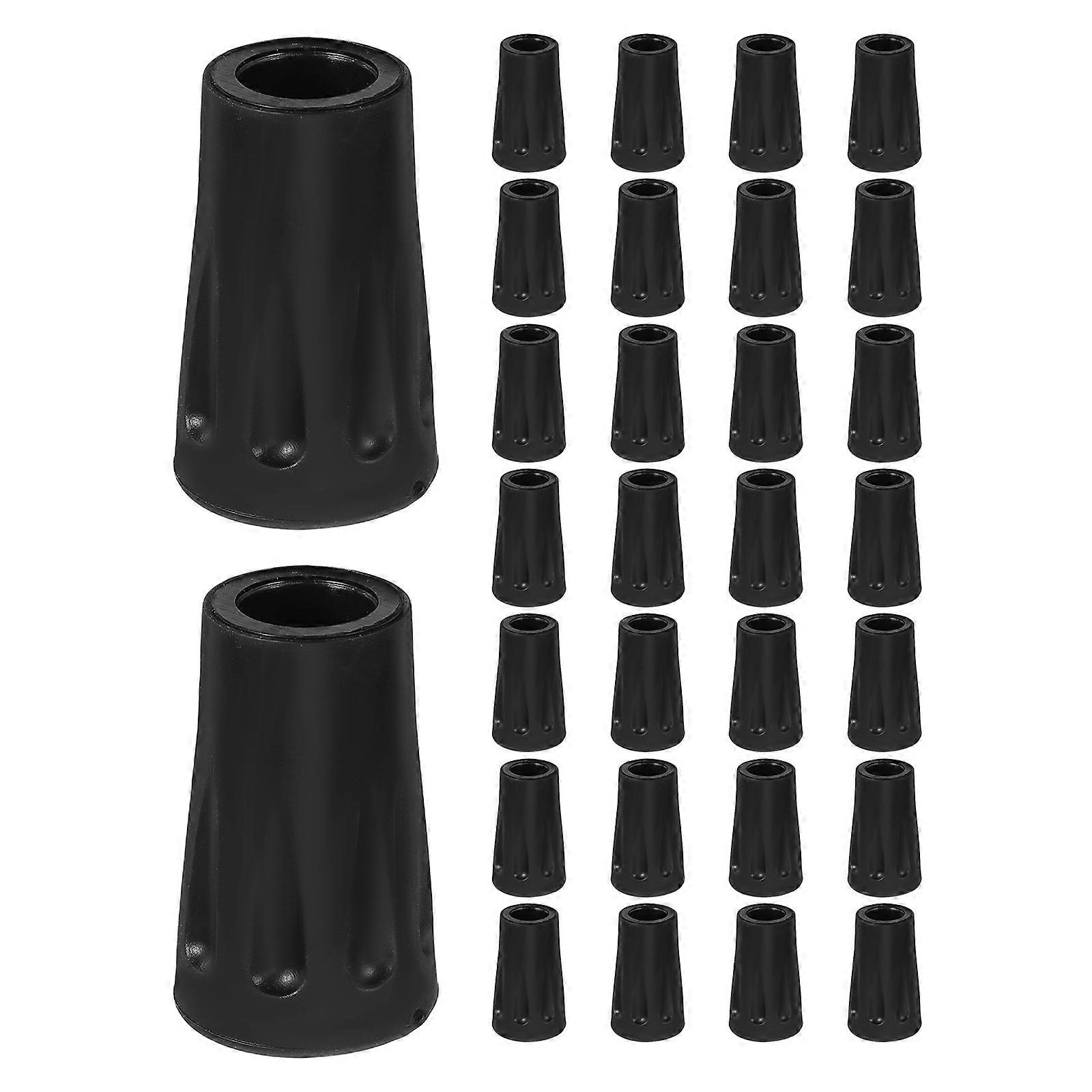 Shock Absorbing Trekking Pole Tips Replacement with 30Pcs Rubber Ends