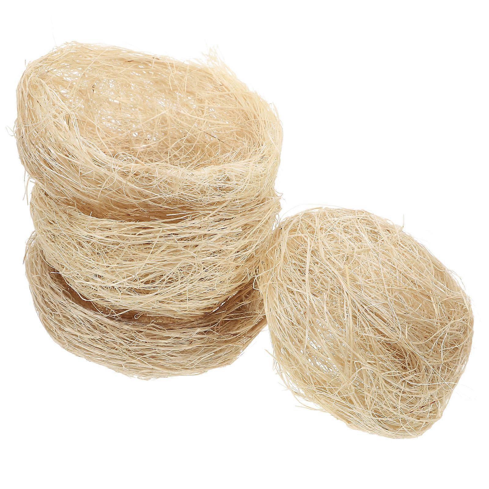 Light Yellow Bird Nest for Decor 4Pcs Artificial Parakeet Bedding