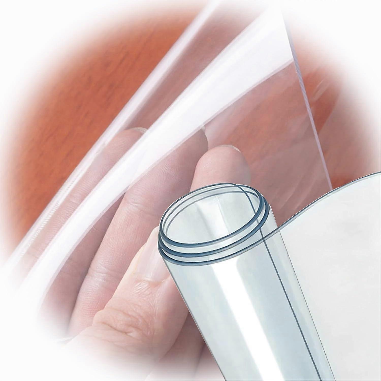 Clear PVC Table Protector 1.5mm Thick Heat Resistant Plastic Cover for Dining Table 31.5x63in