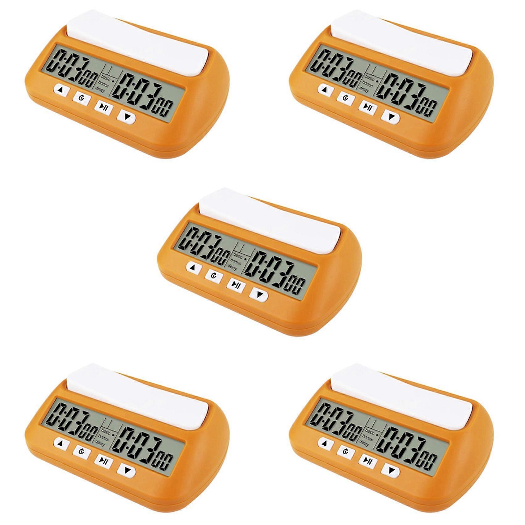 5X Chess Clock, Digital Chess Timer & Game Timer, 3-In-1 Multipurpose Portable Professional Clock Yellow