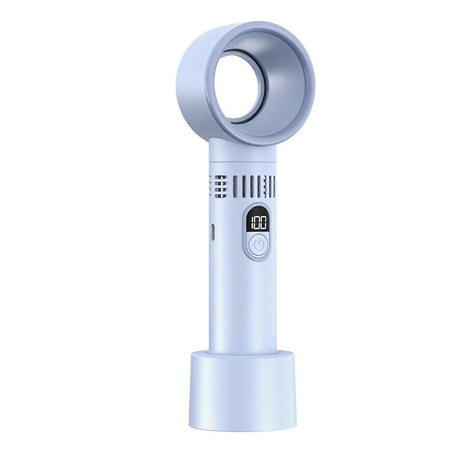 Bladeless Desk Fan with Digital Display, Quiet USB Rechargeable Cooling for Office and Camping