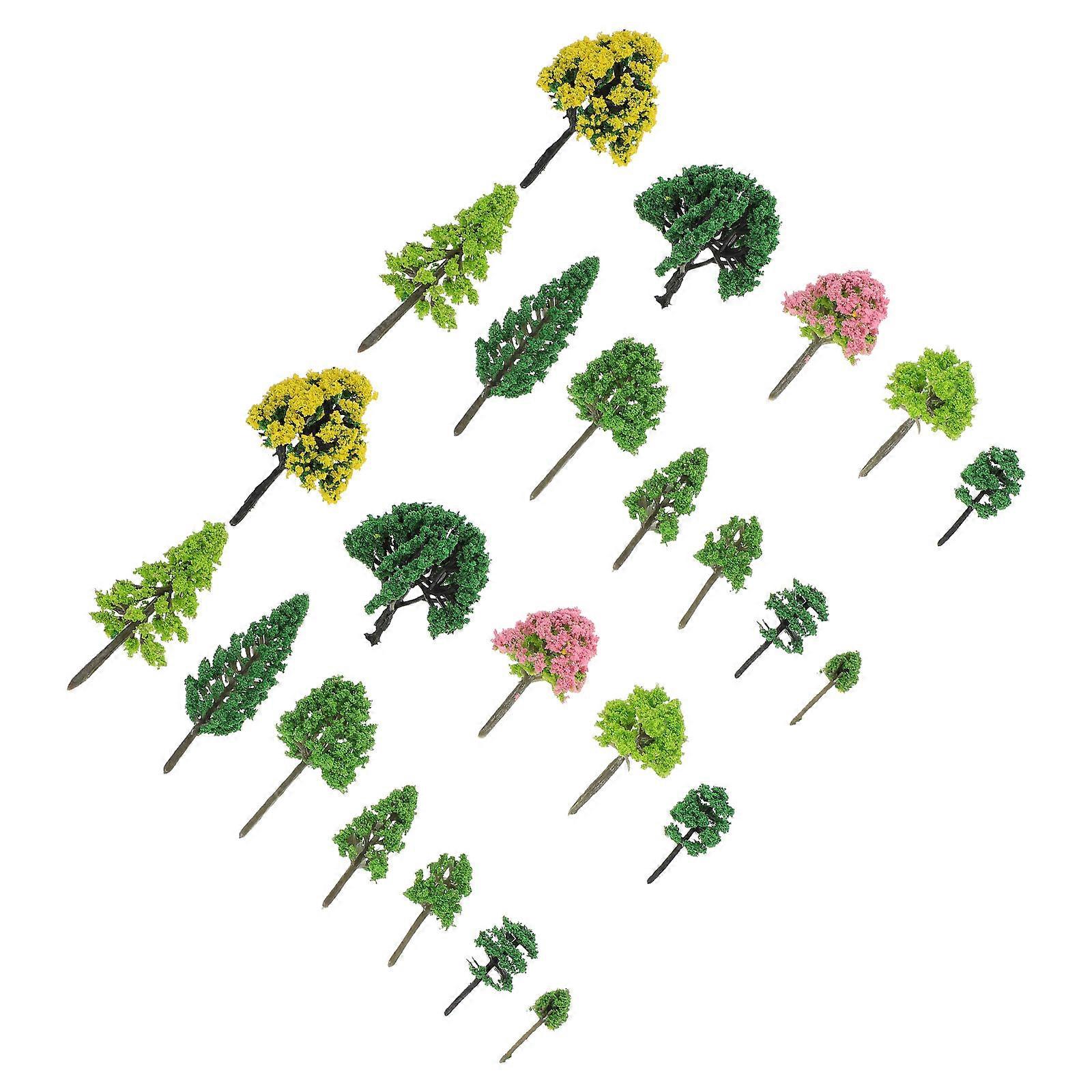 Sand Table Adornments Model Tree for Decoration 55Pcs Plastic Mini Tree Props