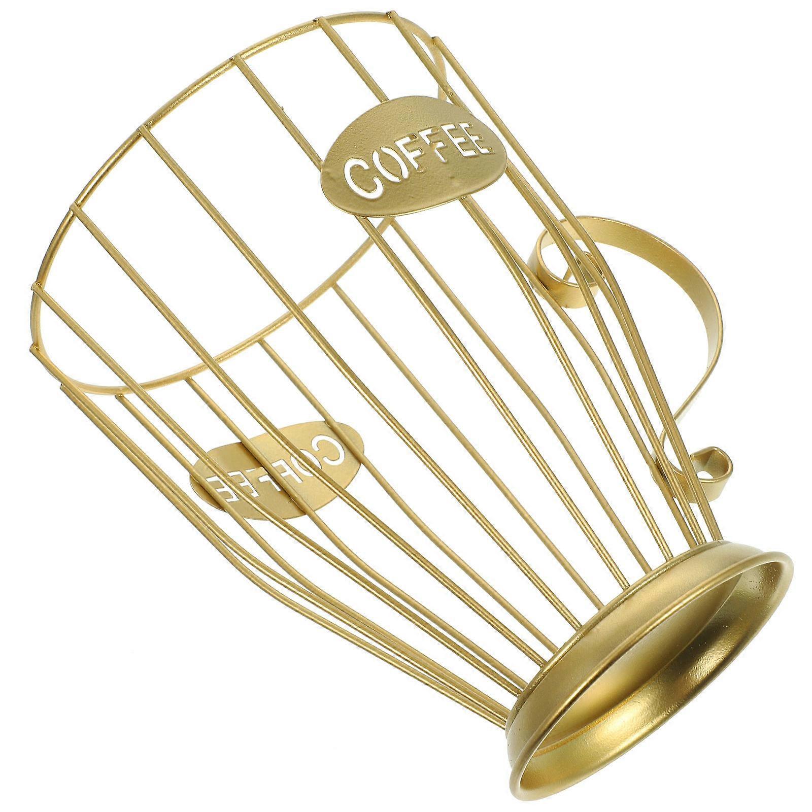 Coffee Storage Basket For Home Office Kitchen Display Modern Iron Rectangular 20X15X19CM 1Pcs