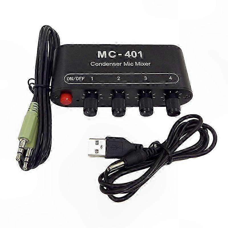 Portable Audio Mixer with Condenser Microphone and Amplifier for Computer and Mobile Devices Sound Capture Solution