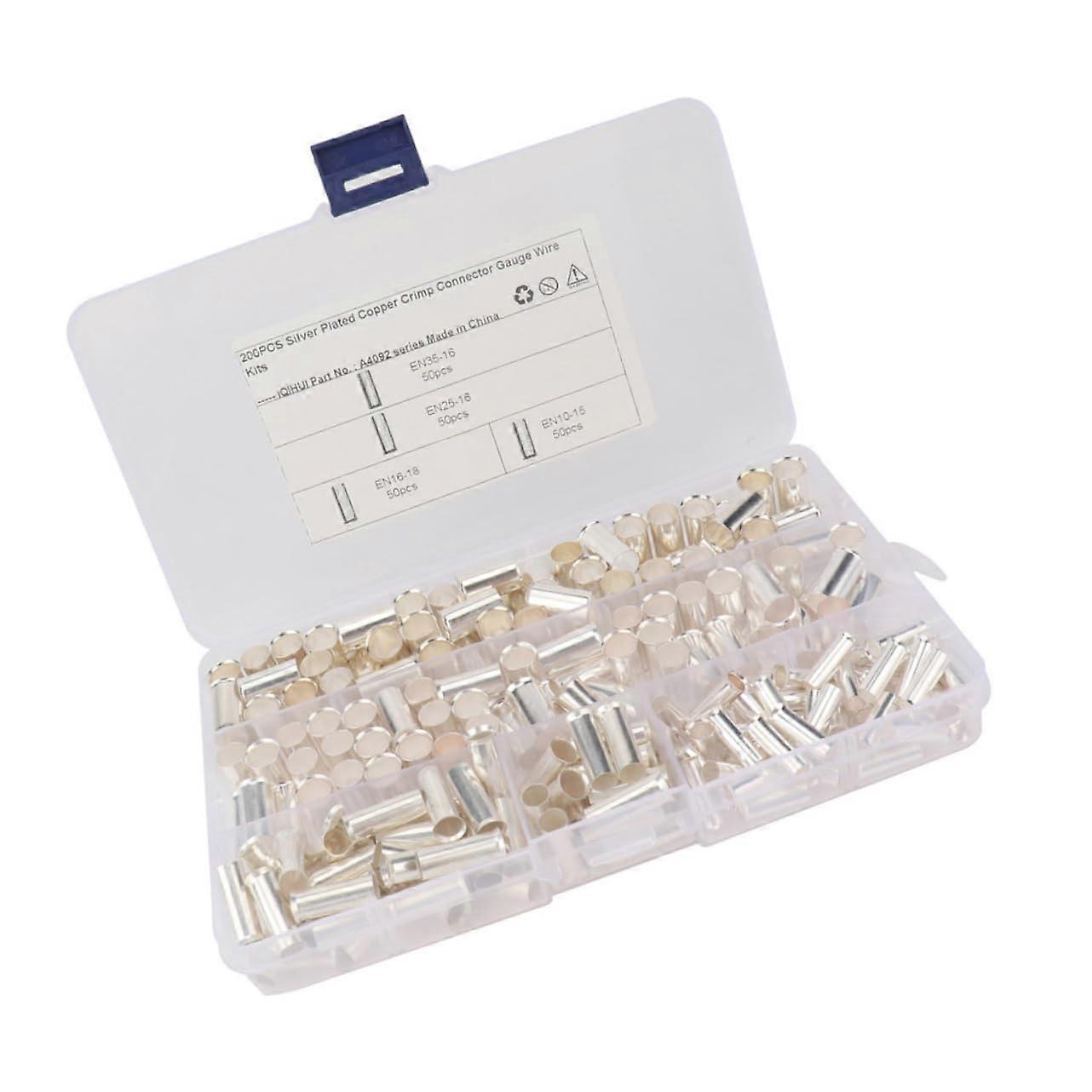 200pcs Copper Wire Ferrules Crimp Connectors with AntiFray Protection and Easy Wire Insertion