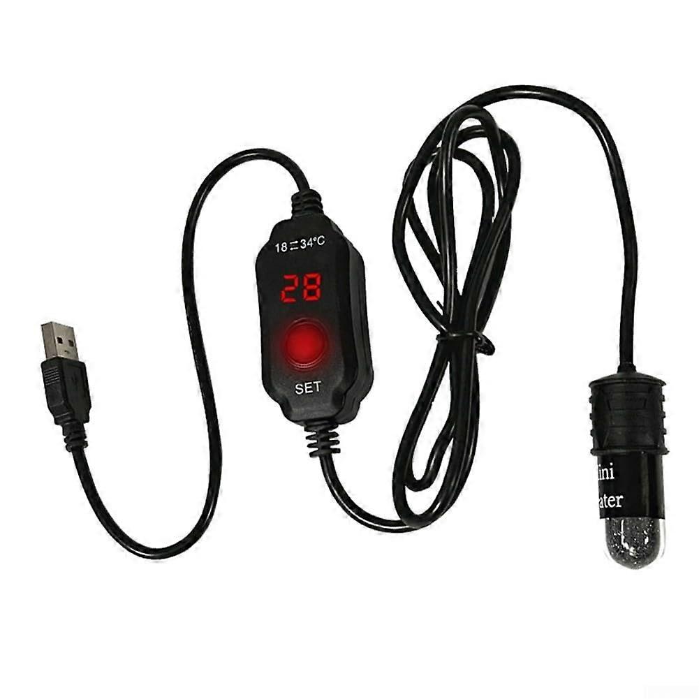 USB Aquarium Heater with Precise Temperature Control and Automatic Safety Shutoff for Fish Tanks