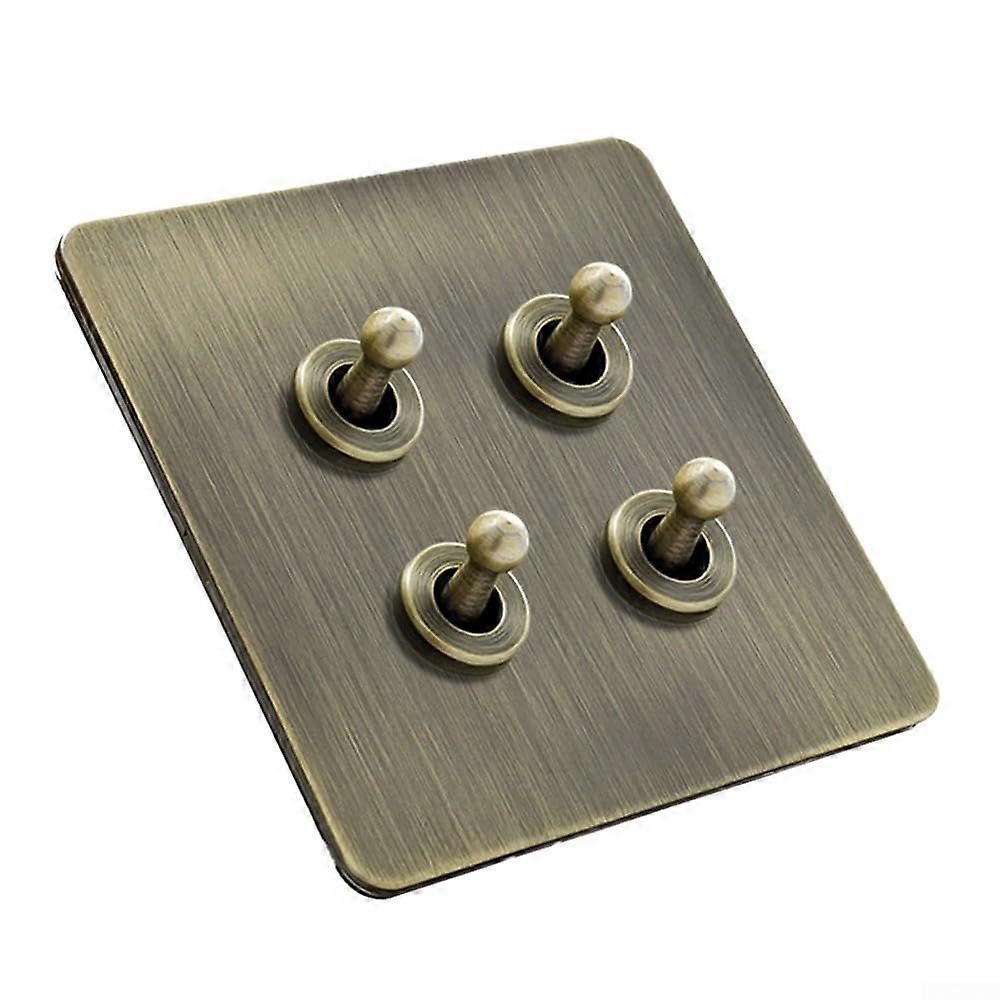 86 Type 4 Gang Light Switch Panel, Stylish Modern Wall Switch, Dual Control, Easy Installation