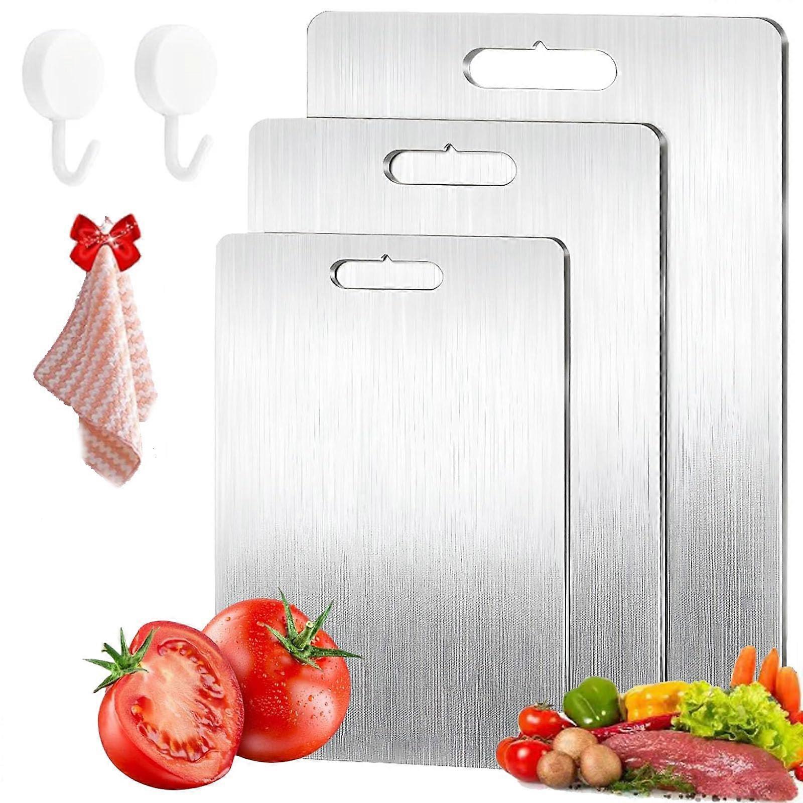 Pure Titanium Cutting Board for Kitchen, DualSide, Non Slip, Easy Clean, Rust Proof 18x12