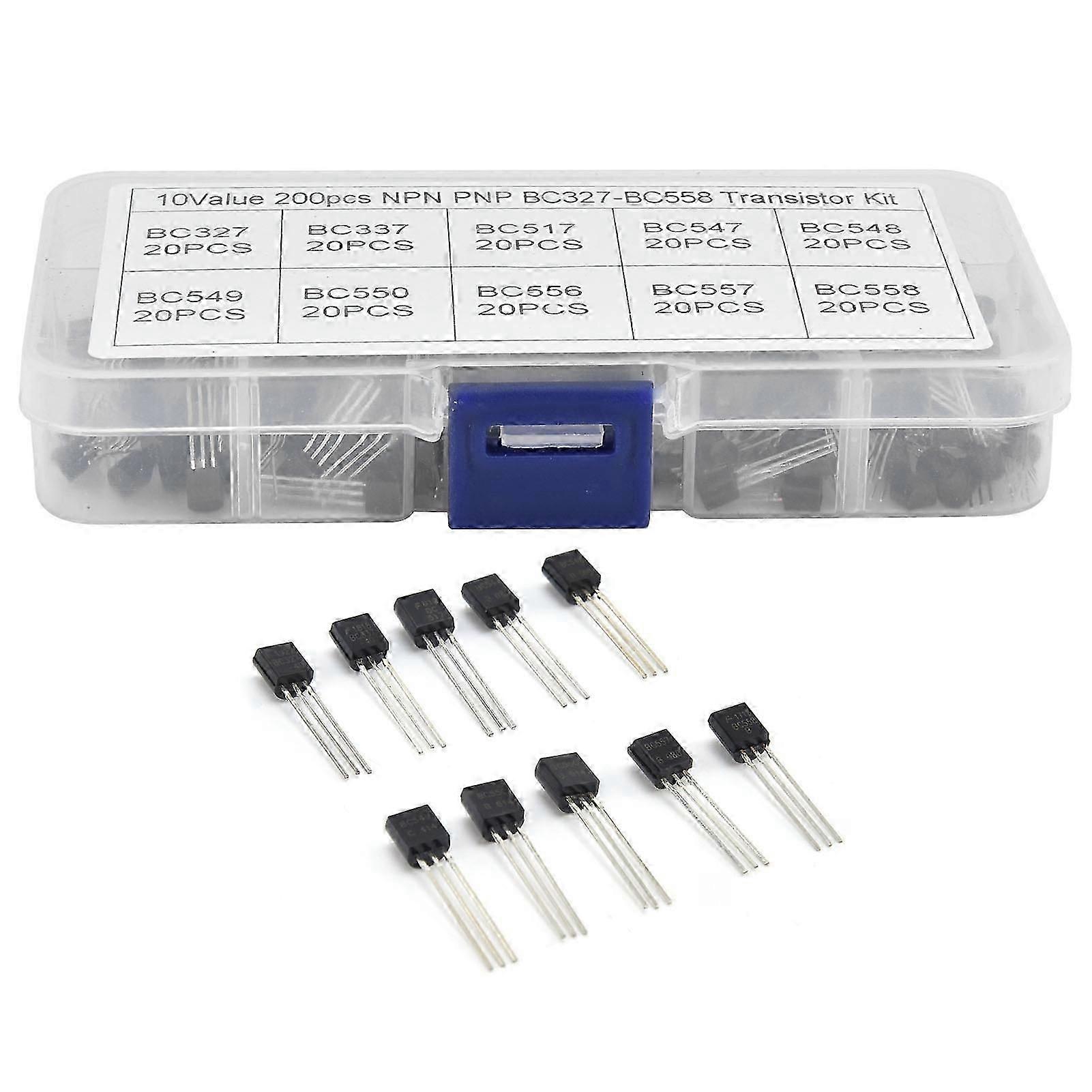 10 Values BC327-BC558 Transistors Assortment Kit - 200pcs