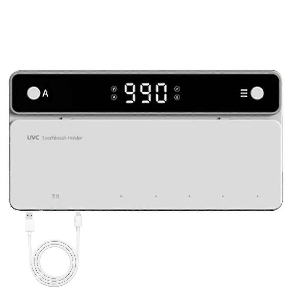 Toothbrush Holder, Timer Function, Rechargeable Cordless Wall-Mounted Bathroom White