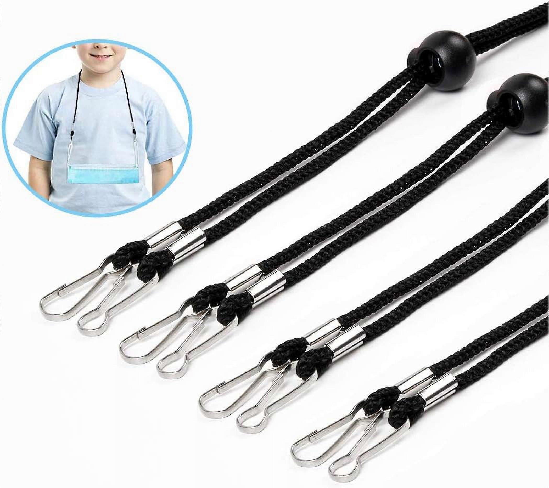 Face Mask Lanyards (10 Pack) - Adjustable Length Mask Neck Strap with Ear Hook