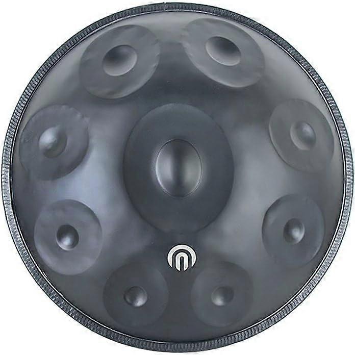 D Minor Nitrided Steel Handpan Drum Matte Black with Precise Tuning and Protective Case