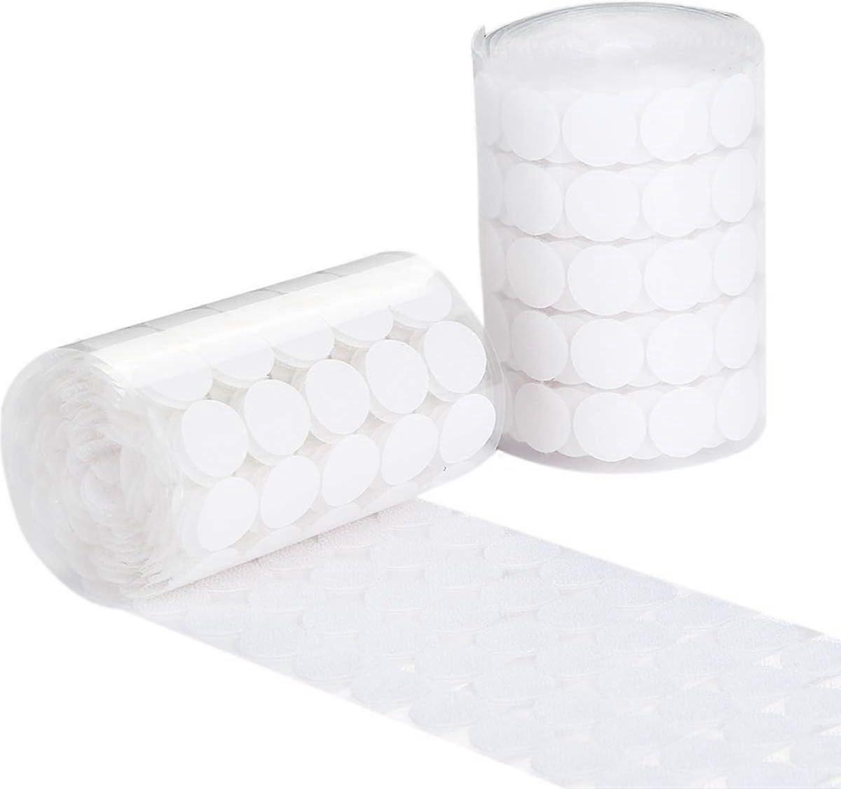 White Self Adhesive Dots 500pcs(250 Pairs) 1" Diameter Hook and Loop Dots Taps