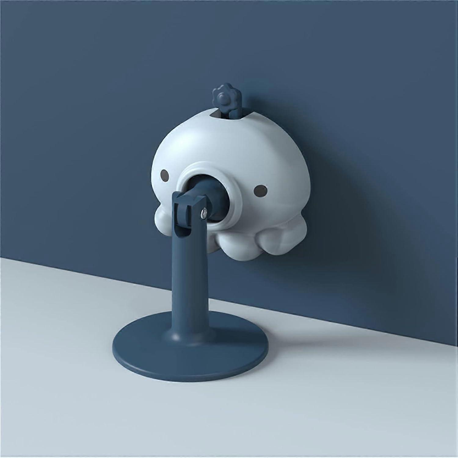 Rubber Door Stopper Silicone Punch Wall Protector with Suction, Noise Reduction, Blue