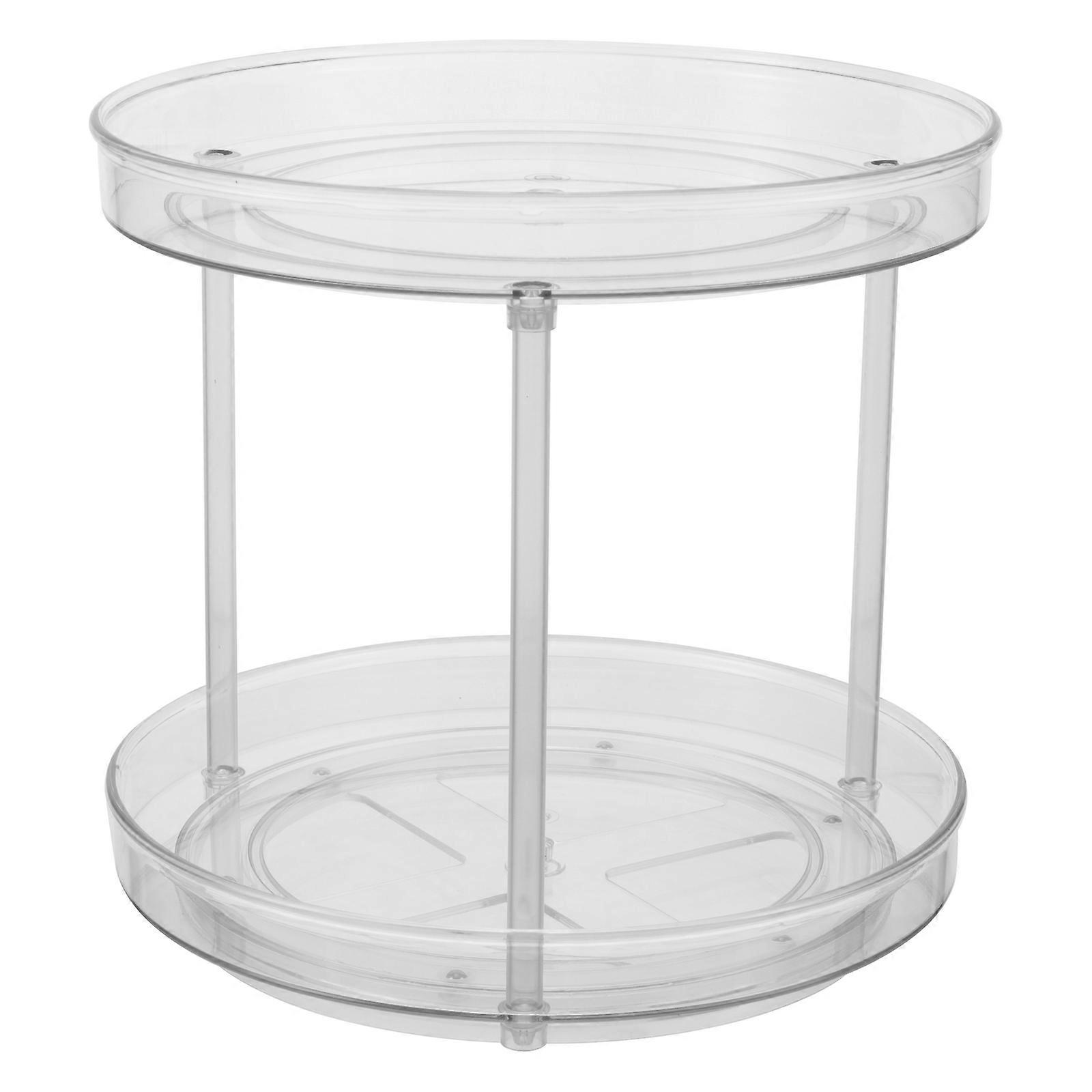 Multifunctional Storage Rack for Kitchen Sundries with 2Pcs Rotatable Layers