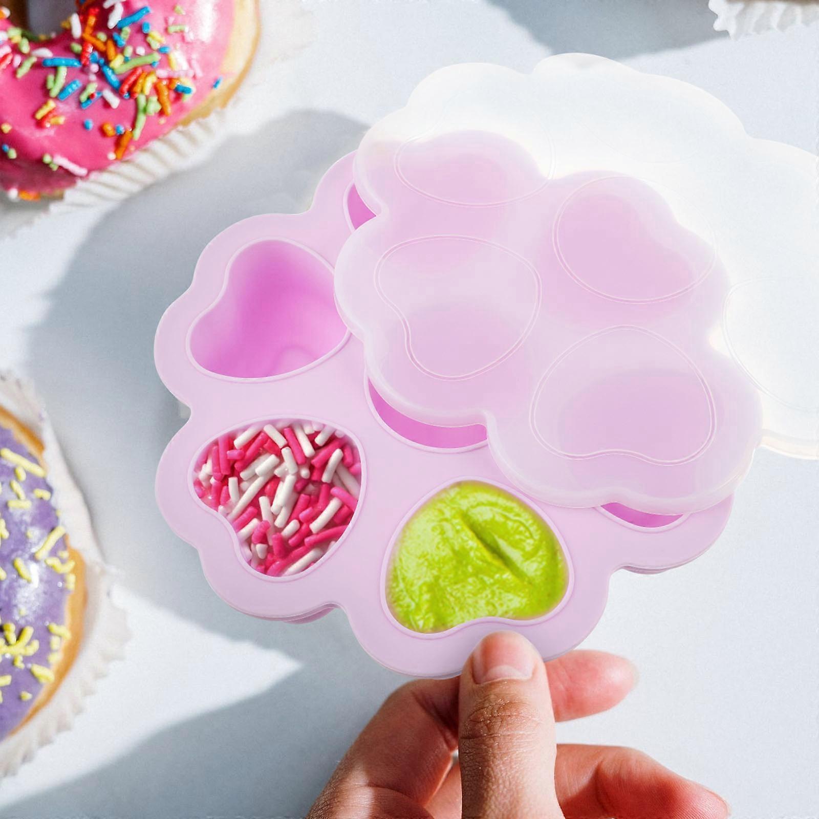 Heart Shaped Ice Cube Tray Storage Container 18X18X4CM Ice Making 1 Set