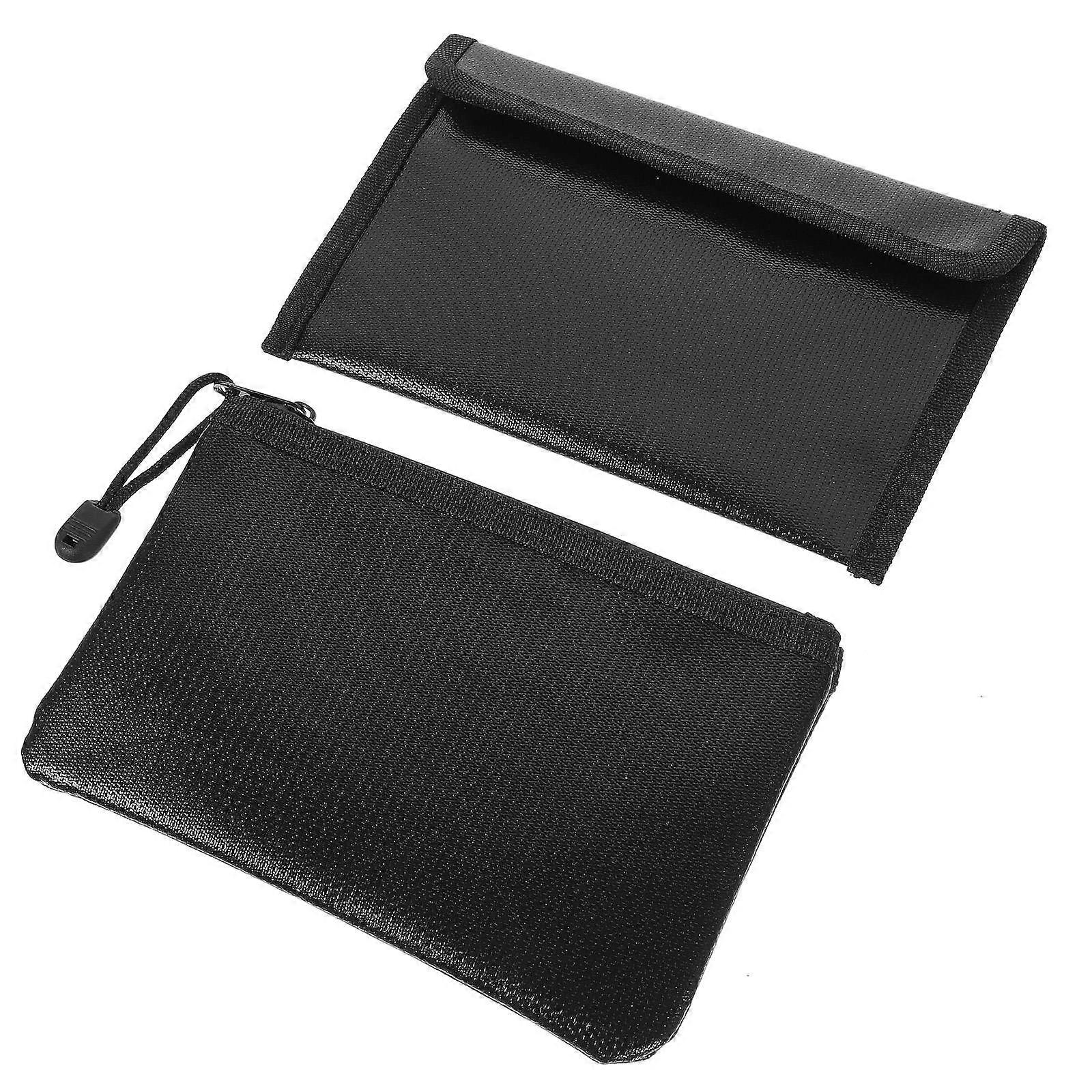 Fireproof File Bag for Document Protection 2Pcs Water Prevent File Storage Pouches