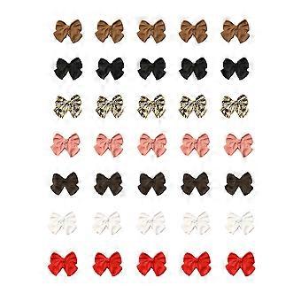 35-teiliges Set mit mattierten Schleifen-Fingertips für Maniküre-Accessoires