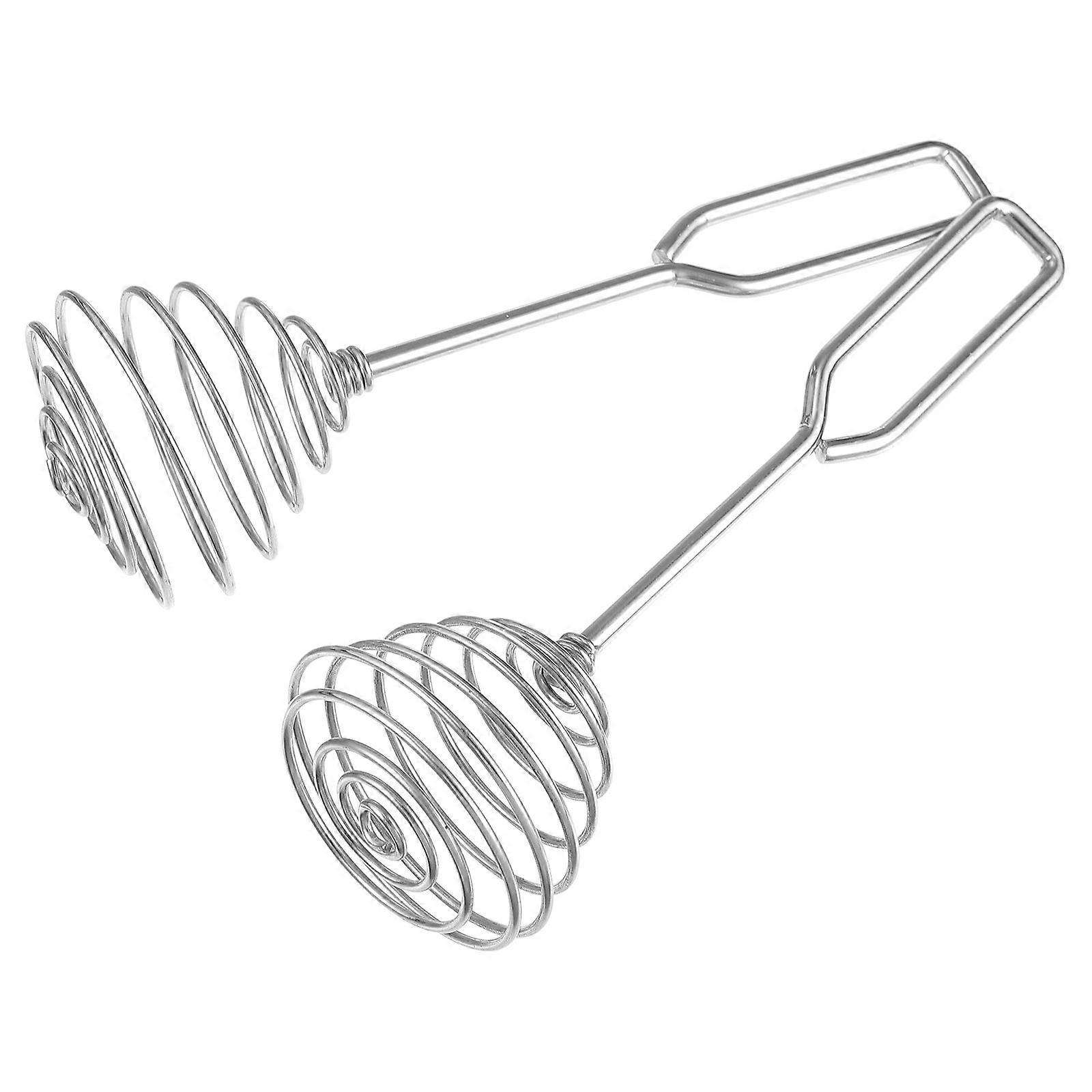 Egg Beaters Stainless Steel Kitchen Tools for Stirring 2Pcs Silver