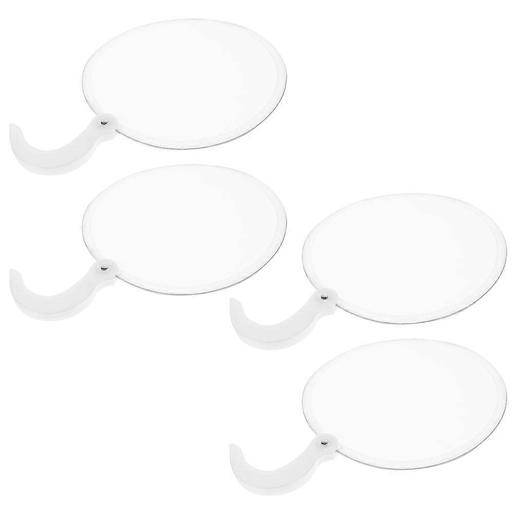 Foldable Fan Handheld Folding Fan for Summer 4Pcs White Round Style