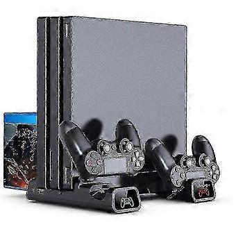 PS4 Vertical Stand Cooling Fan with LED, Dual Charging, USB Hub & Game Storage C