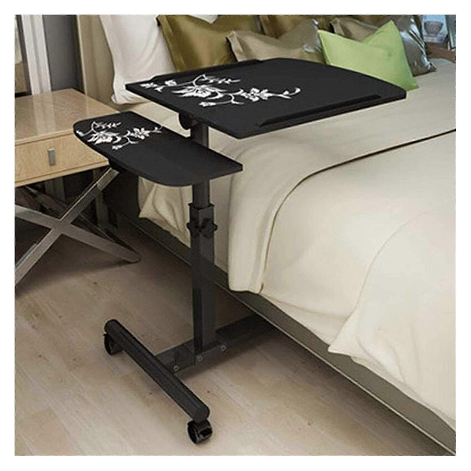 Portable Laptop Desk with Adjustable Height, Foldable Design and Lockable Wheels for Small Spaces