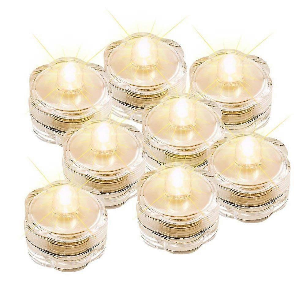12x Led Waterproof Submersible Tealights Flameless Tealight Battery-operated Sub Lights