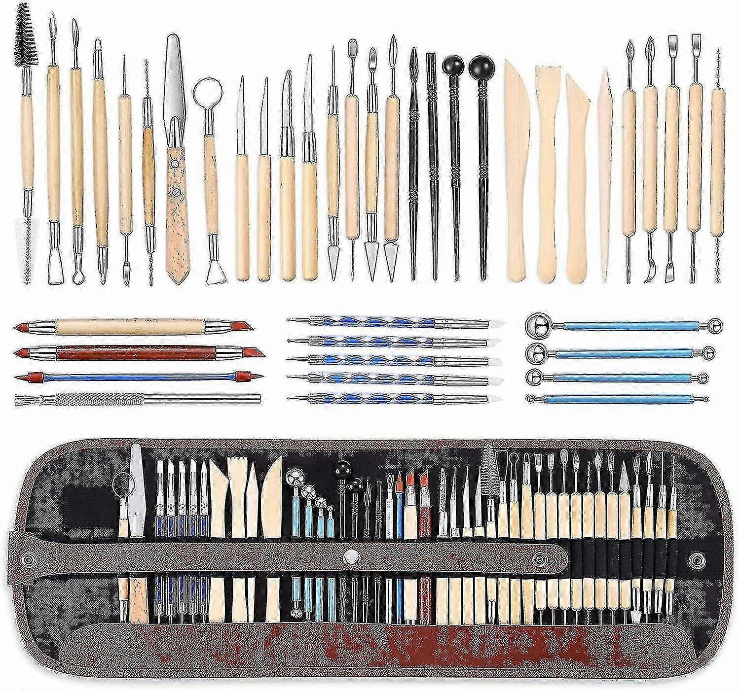 43-teiliges doppelseitiges Keramik-Schnitzset mit Etui