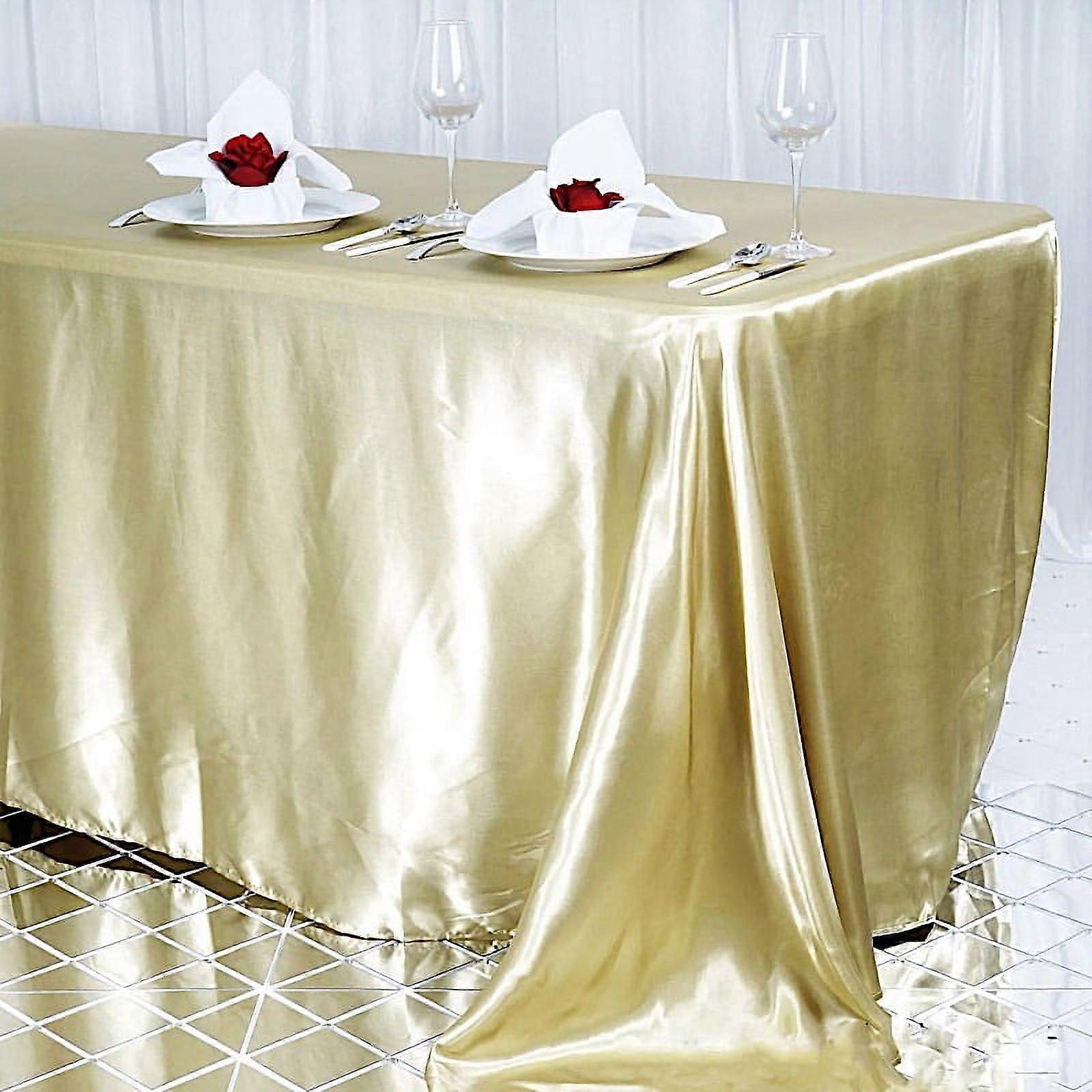 BalsaCircle 90" x 156" Satin Rectangular Tablecloth Champange