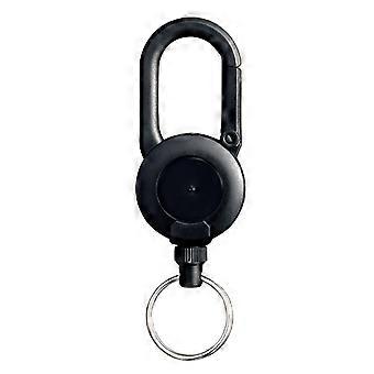 Retractable Keychain with Steel Wire Rope Carabiner Badge Reel Holder Clip Key Ring Heavy Duty