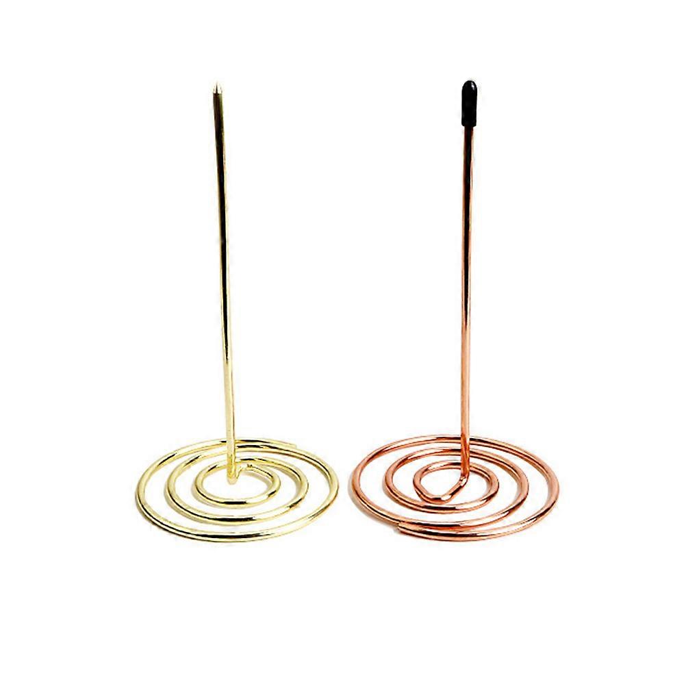 Menu Rose Golden Metal Invoice Document Needle Folder for 2Pcs