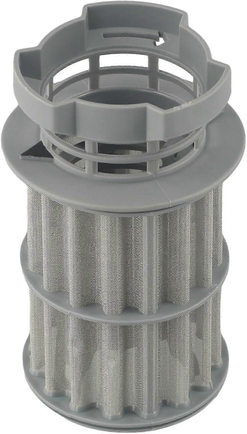 Replacement dishwasher filter with mini circular filter for models 00645038, 13.3*6.2cm, grey, plastic material