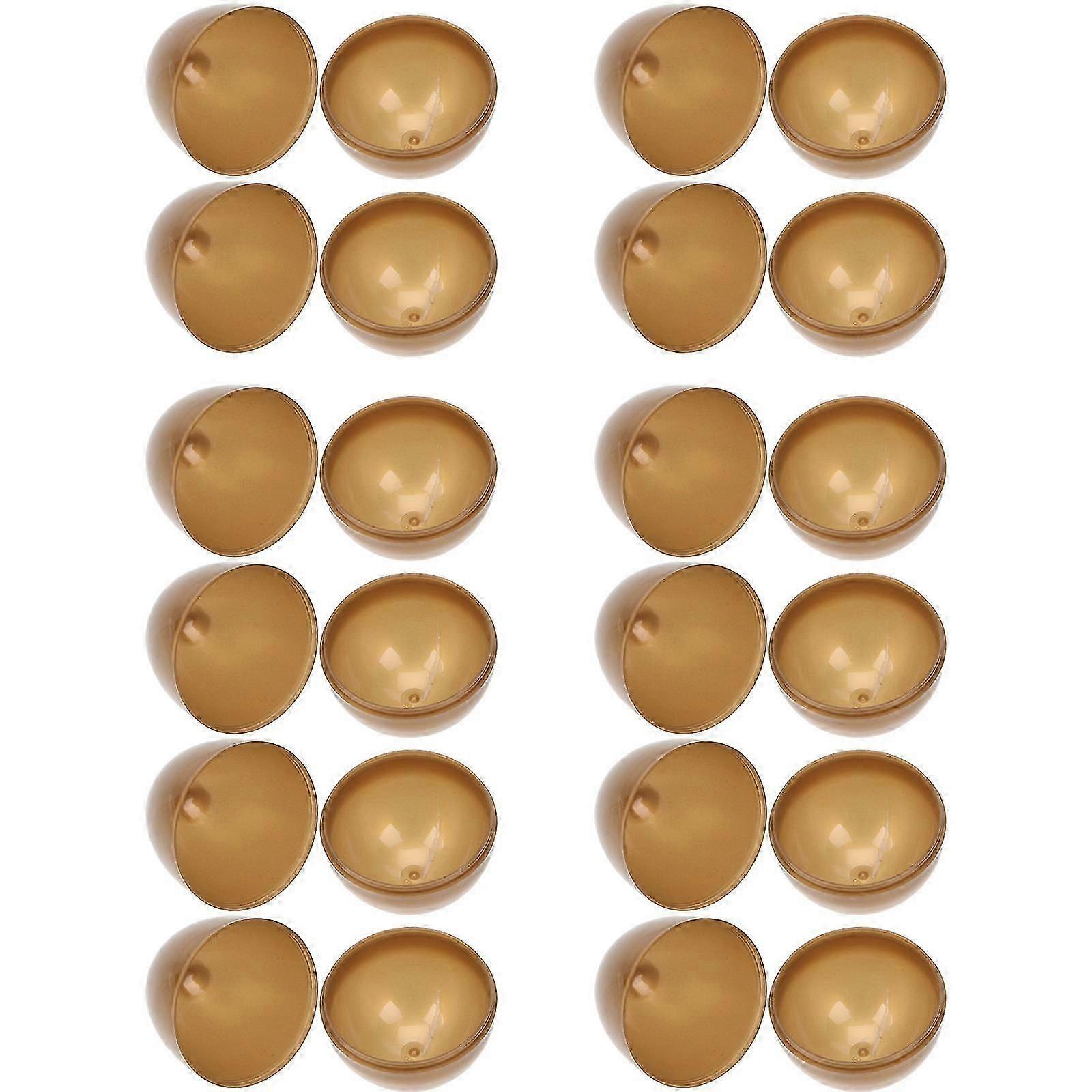 Golden Easter Egg Decoration Plastic Eggs for Decoration Use 12Pcs