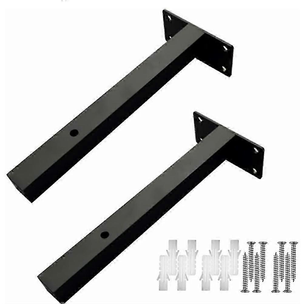 Wall Shelf Iron Support Triangular Bracket for 4Pcs Rack Holder Black