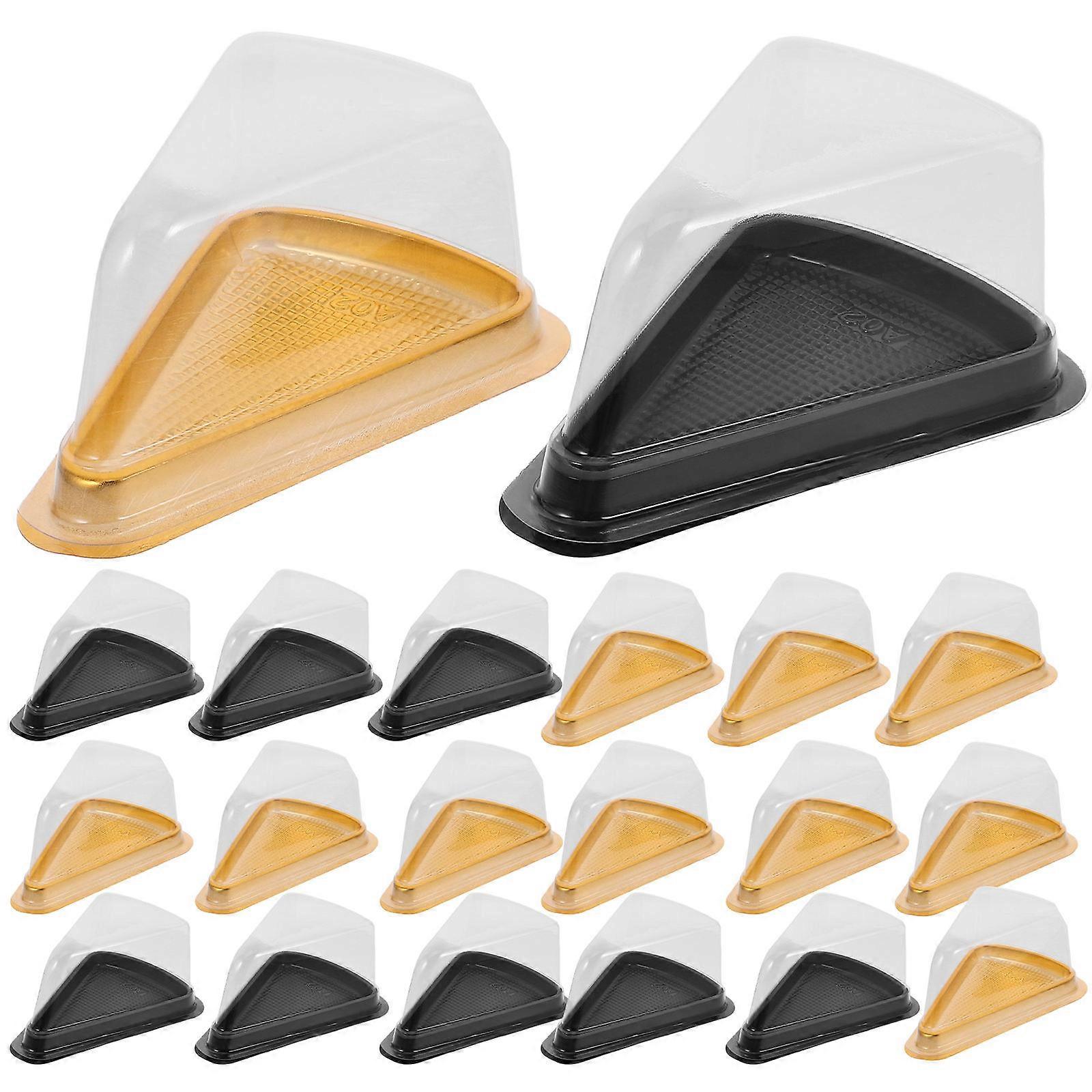 40Pcs Cake Slice Boxes Useful Cake Slice Containers Plastic Cakes Boxes