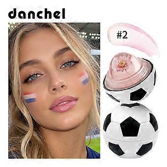 Lippenbalsem met bloemenextracten die van kleur verandert, hydraterende lipgloss in de vorm van een voetbal, hydraterende en voedende lippenverzorging voor sportfans.