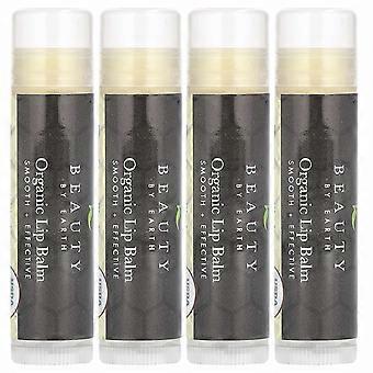 Beauty By Earth, Organic Beeswax Lip Balm, Vanilla Bean, 4 Tubes, 0.15 oz Each, 2-Pack