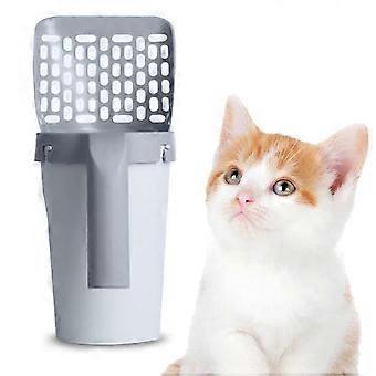 Portable Wear-Resistant Useful Cat Litter Shovel Durable Pet with Bag Waste Container Universal Ergonomic Handle