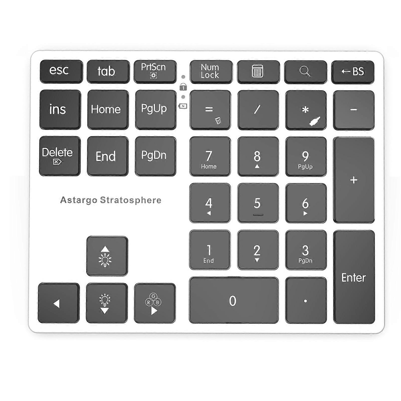 Bluetooth-compatible Wireless Number Pad for Laptops Desktop Numeric Keypad for Easy Data Entry Quiet 35Keys  Silver