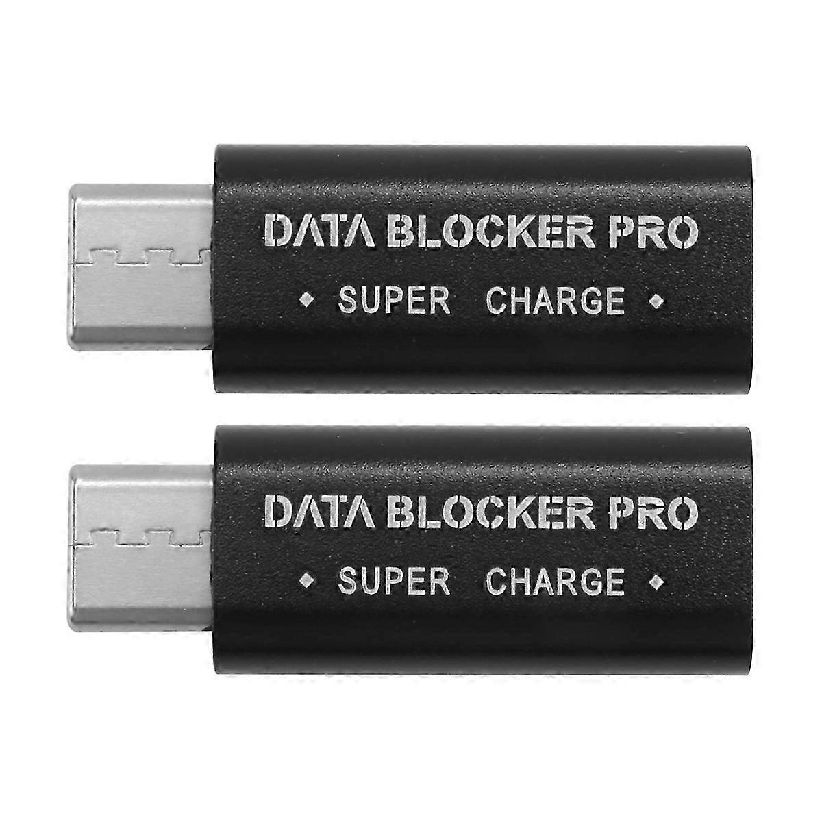 2PCS USB Type-C Data Blocker USB-C Juice Jack Adapter Support Quick Charge(50V/5A) Stop Data Theft (